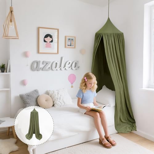 Cotton Kids Bed Canopy, Nursery Room Baby Crib Hanging Curtain Mosquito Net - Image 5
