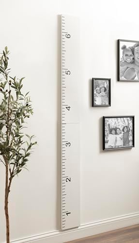 Kate and Laurel Modern 6.5-Foot Growth Chart Wooden Wall Ruler; 8 x 72; White; - Image 3