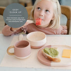 Yeah Baby Goods Silicone Toddler Placemat, Blush Speckle - Image 4