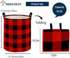 Kids Laundry Basket Red grid Hamper - Image 2
