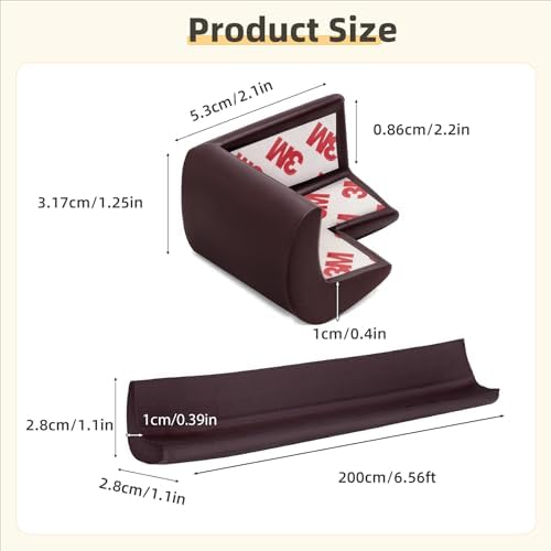 Corner Protector Baby, Baby Proofing Edge Corner Protector, Soft Foam Brown - Image 3