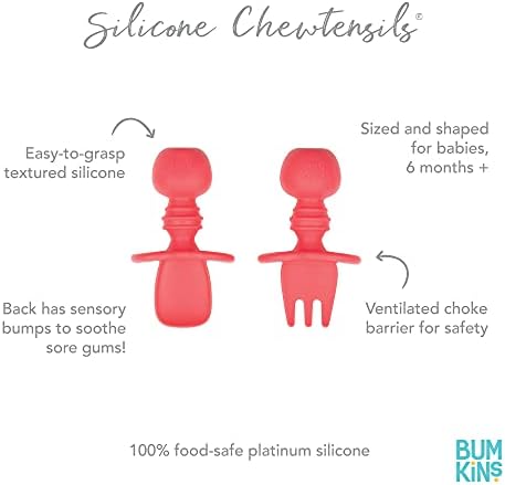 Bumkins Baby Utensils Set, Chewtensils Silicone Spoons - Image 5