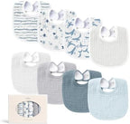 Konssy 8-Pack Muslin Baby Bibs, Adjustable Fit by Konssy