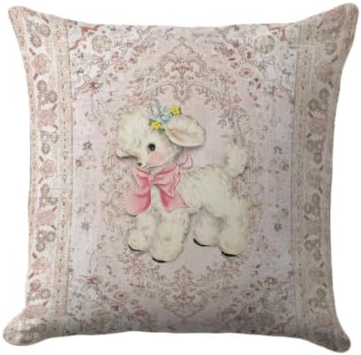 Fluffy Lamb Pillow Cover 18x18 by Unknown