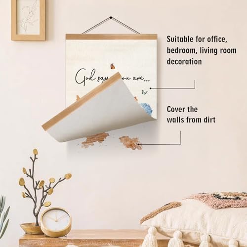 God Says You Are Wall Art Poster, Positive Christian Bible Verse Linen Canvas - Image 3
