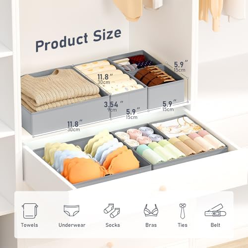 DIMJ Drawer Organizer Clothes, 28 Pack Dresser Organizer, Foldable Closet - Image 2