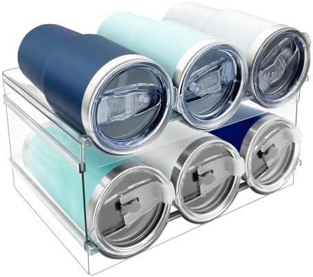 Spaclear 2 Pack Water Bottle Organizer, Stackable Kitchen Pantry Storage Shelf by Spaclear