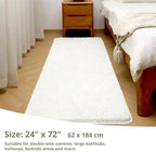 Polyester Bathroom Runner Rug 24"x72" White, Soft Shaggy Bath Mat - Image 2