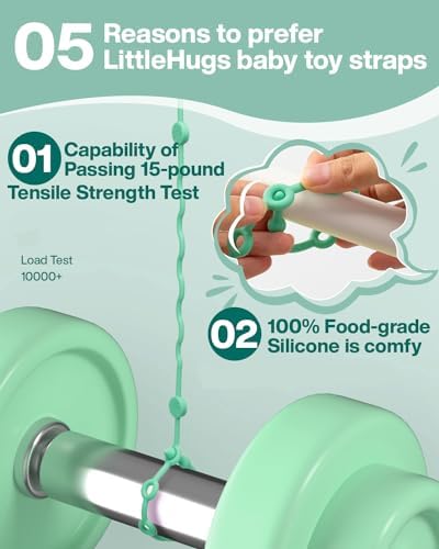 LittleHugs Toy Straps for Baby, Adjustable Toy Holder for Stroller Accessories - Image 2