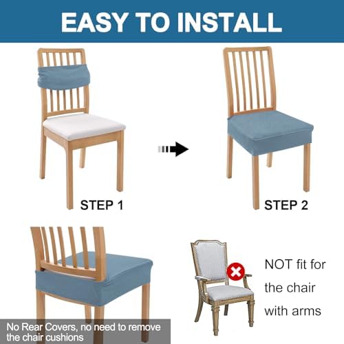 Smiry Waterproof Seat Covers for Dining Room Chairs - Image 5
