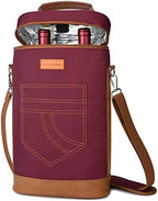 Tirrinia 2 Bottle Insulated Wine Tote Carrier Bag by Tirrinia