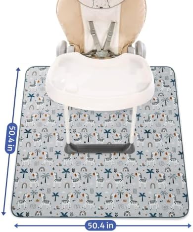Blissful Diary Baby Splat Mat for Under High Chair, 50.4 x 50.4 Inch Wipeable - Image 3