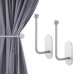 CroBlissful 2 Pcs Adhesive Curtain Holdbacks No Drill Window Hook by CroBlissful