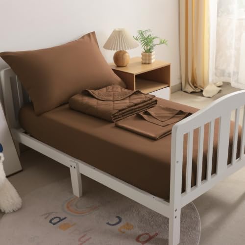 BEDSUM 4pc Toddler Cooling Bedding Set, Rayon Made from Bamboo - Image 6