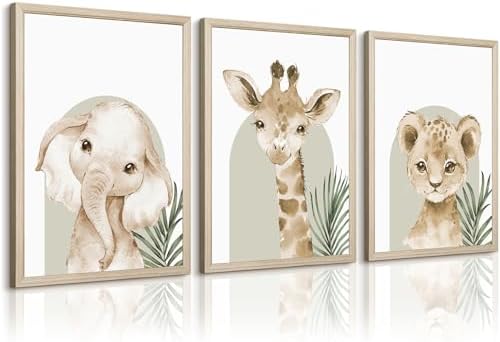 Animal Wall Art Pictures Baby Nursery Canvas Wall Art Decor Safari Animal by Tanmart