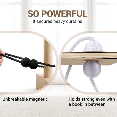 Hion Magnetic Curtain Tiebacks 4 Pack, Nickel-plated Metal and Polyester - Image 6
