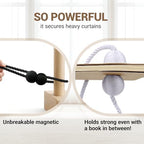 Hion Magnetic Curtain Tiebacks 4 Pack, Nickel-plated Metal and Polyester - Image 6