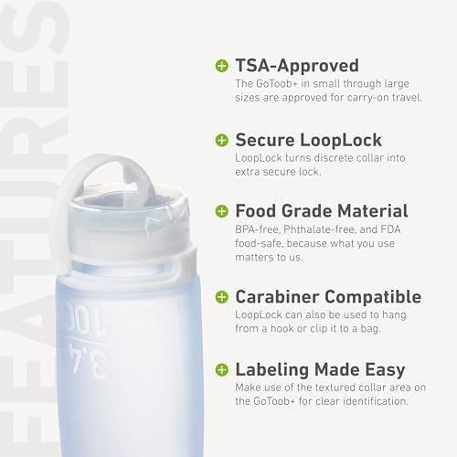 humangear GoToob+ | Refillable Silicone Travel Bottle | Locking Lid | Food-Safe - Image 4