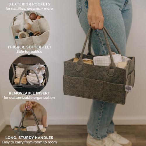 Parker Baby Co. Felt Diaper Caddy Organizer - Image 3