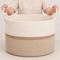 OrganiHaus Round Toy Basket & Blanket Basket, Cotton Rope 20x13" by OrganiHaus