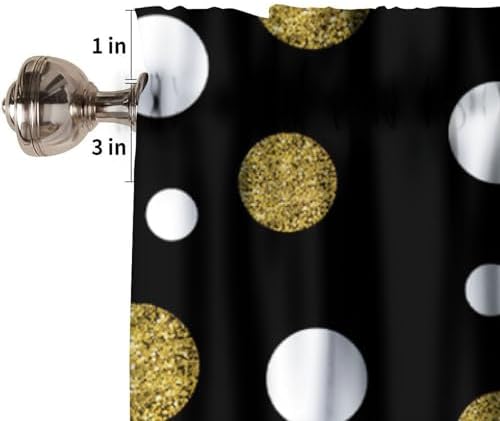 Polka Dot Window Valance, Small Gold Dots White Circles Modern Geometric - Image 6
