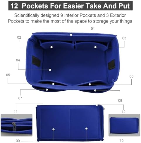 OMYSTYLE Purse Organizer Insert, Felt Tote Bag Organizer Insert - Image 3