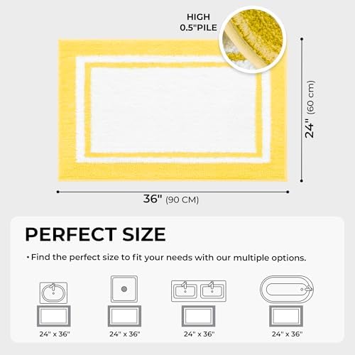 GRANNY SAYS Yellow Bathroom Rug, Cute Bath Mat - Image 3