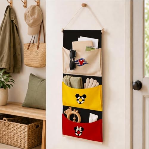 3-Pocket Hanging Wall Organizer, Nautical Lifebuoy Design - Image 5
