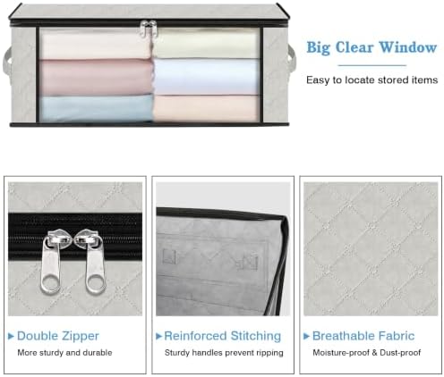 HomeHacks 3-Pack Clothes Organizer Storage Bags, 35L Storage Bins - Image 4