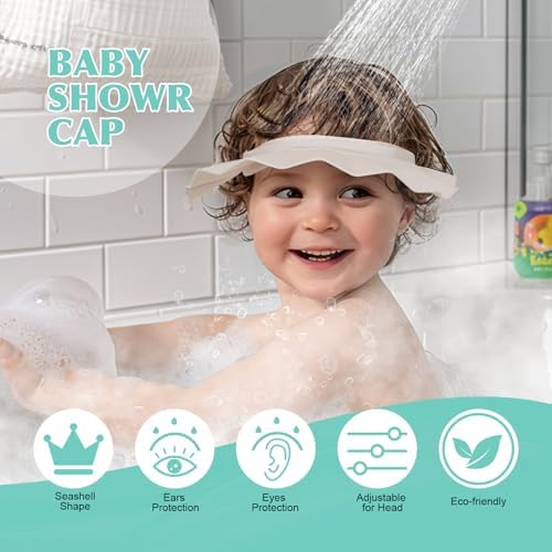 Baby Shower Cap Hat Soft Adjustable Bath Head Cap Visor - Image 4