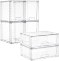 Vtopmart Clear Stackable Storage Drawers, 6 Pack Wide Tall Set by Vtopmart
