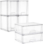Vtopmart Clear Stackable Storage Drawers, 6 Pack Wide Tall Set by Vtopmart