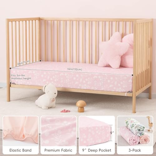 david's kids 3 Pack Fitted Crib Sheets, Ultra Soft Breathable Comfortable Baby - Image 2