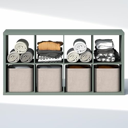 Furinno Cubic Extra Thick 8-Cube Closet Organizers and Storage, Sage Green - Image 6