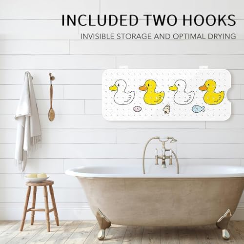 PRATIQUE Kids Bath Mat for Tub Non Slip，40 X 16 Inch Extra Long Kids Bathtub - Image 3