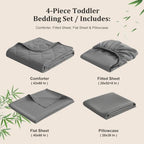 BEDSUM 4pc Toddler Cooling Bedding Set, Rayon Made from Bamboo - Image 5