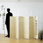 Furnnylane 6 Panel Short Room Divider Screen, Small Bamboo Panel Divider - Image 2