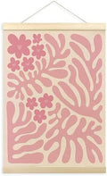 TLESKE Pink Boho Abstract Floral Poster Hanger Frame by Unknown