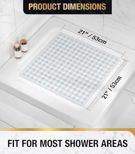 HITSLAM Shower Mat Non Slip, Square Bath Tub Mat - Image 2