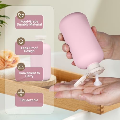 Travel Shampoo Bottle, Empty Plastic Squeeze Bottles 10oz - Image 4