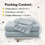 KKJIAF 3 Piece Dusty Blue Toddler Sheet Set - Image 2