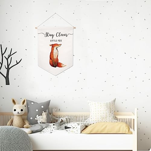Stay Clever Little Fox Pennant Banner, Canvas Wall Hanging - Image 5