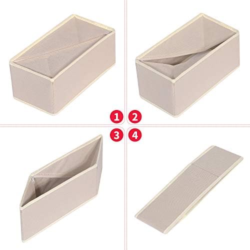 DIOMMELL 6 Pack Foldable Cloth Storage Box Closet Dresser Drawer Organizer - Image 3