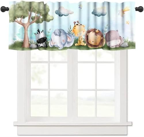 Animals Nursery Valance Curtain Baby Boy Girl Bear Fox Deer Bunny Short Half - Image 6