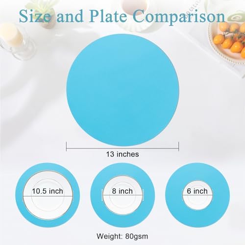 SHACOS 100 pcs Round Paper Placemats Disposable 13 inch Colored Paper Place Mats - Image 6