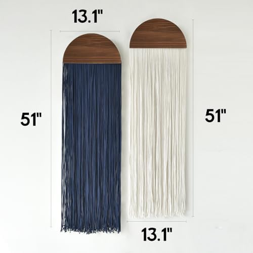 2Pcs Macrame Wall Hanging Fiber wall Art Handmade Boho Decor 13.7"W*51"L - Image 5