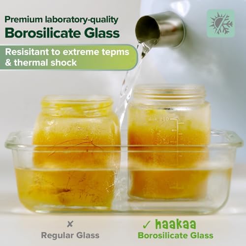 haakaa Baby Food Storage Containers Set, 100% Leak-Proof Glass Baby Food Jars - Image 2