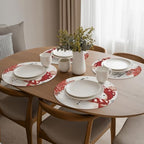 Artoid Mode Red Winter Snowman Vinyl Round Placemats Set of 4, 14 Inch Washable - Image 5