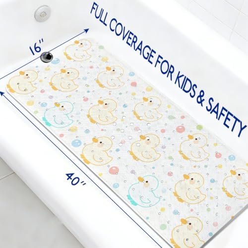 Kids Bathtub Mat Non Slip, 40 x 16 Inch Tub Mat - Image 2