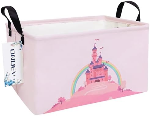 Rectangular Pink Castle Princess Closet Bedroom Storage Bin by ONOEV
